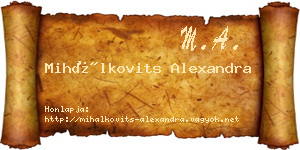 Mihálkovits Alexandra névjegykártya